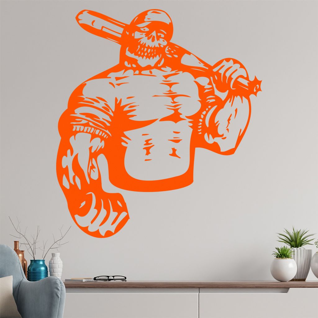 Baseball Untoter Wandtattoo in 6 Größen - Wandaufkleber Wall Sticker - Dekoration, Küche, Wohnzimmer, Schlafzimmer, Badezimmer