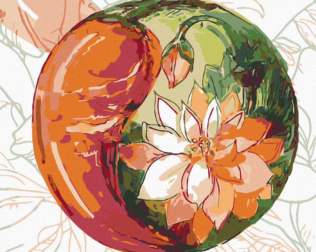 Zuty - Malen nach Zahlen - CHILLI UND BLUME, 40x50 cm, ohne Keilrahmen
