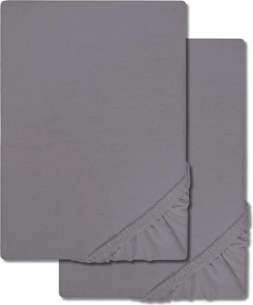 SHC by BaSaTex - Confezione da 2 federe in jersey, 100% cotone, 50 x 50 cm, colore antracite antracite