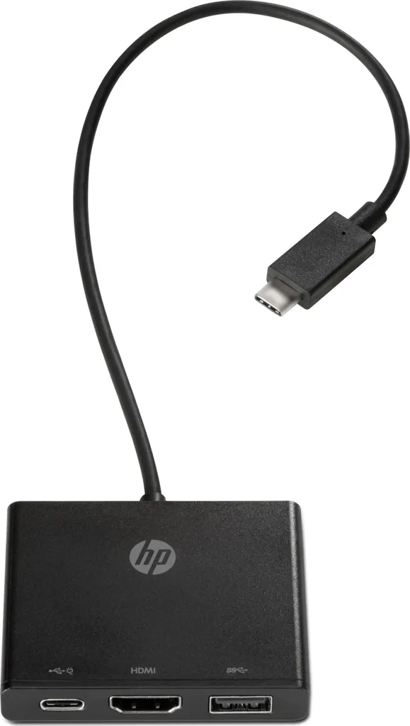 Adaptateur Multiport HP USB-C vers USB-A - Hub de Connexion Compact Gris