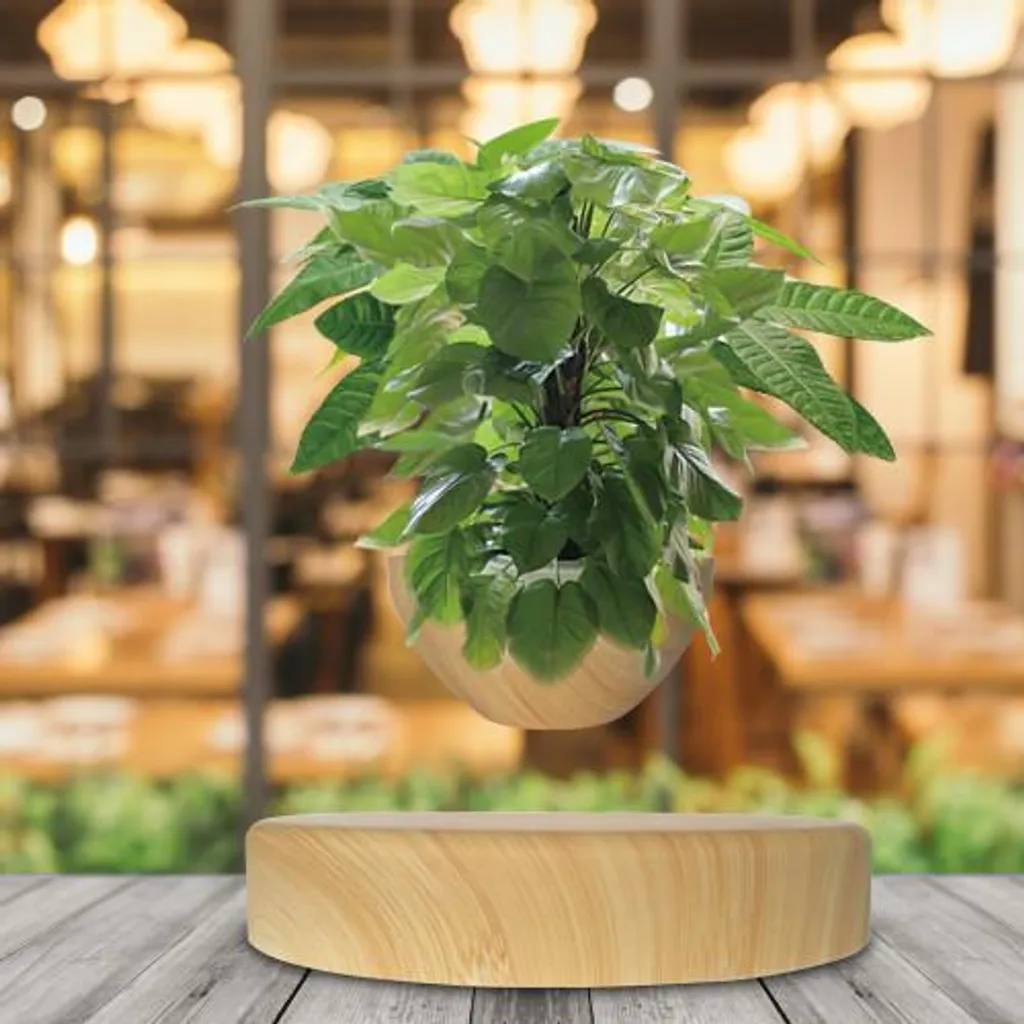 Jardin volant BABYLONIA bois clair - Rotation 360° et design magnétique