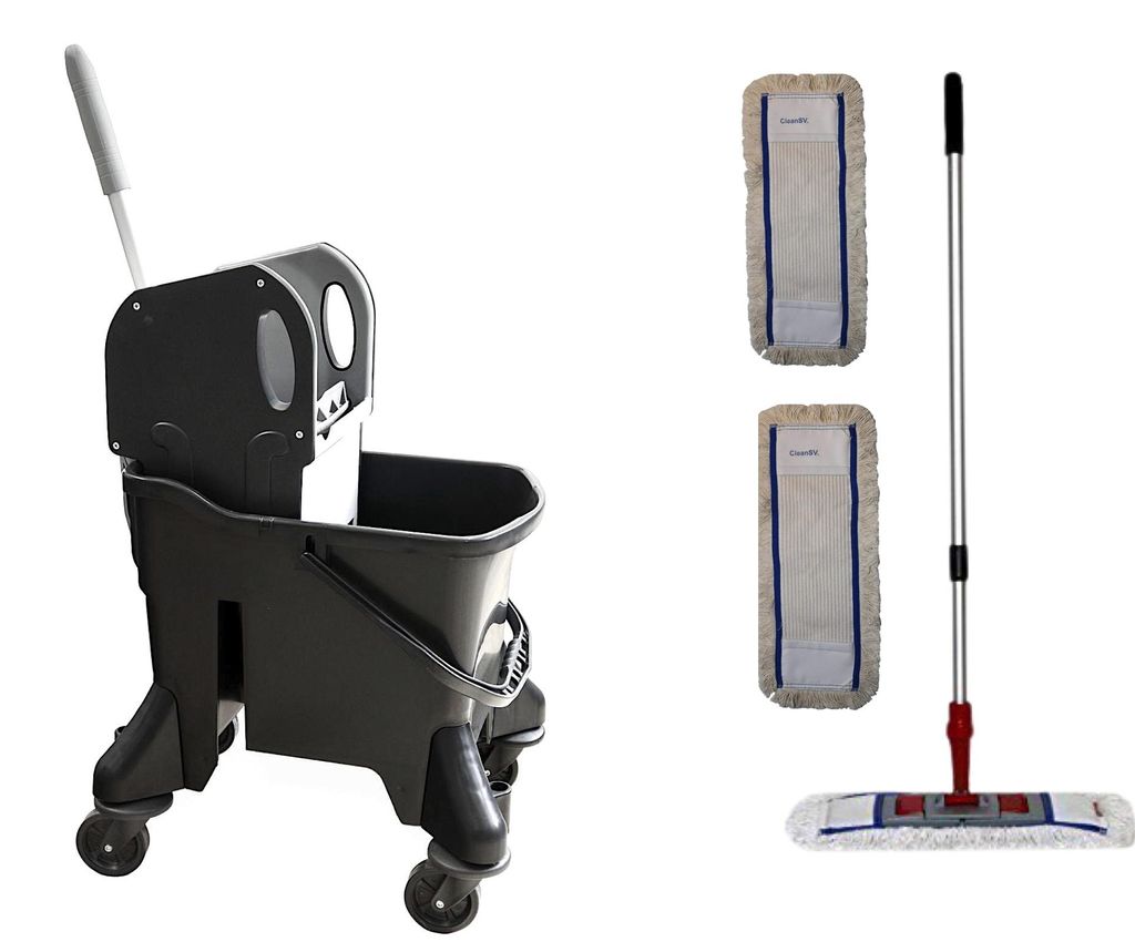 Wischset CleanSV black 50 cm - 24 Liter PE Putzeimer mit 4 Produktbild 