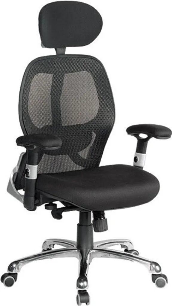 Casa Dolce INDIA Chaise de Bureau Synchro en Tissu Noir 65x61x125 cm
