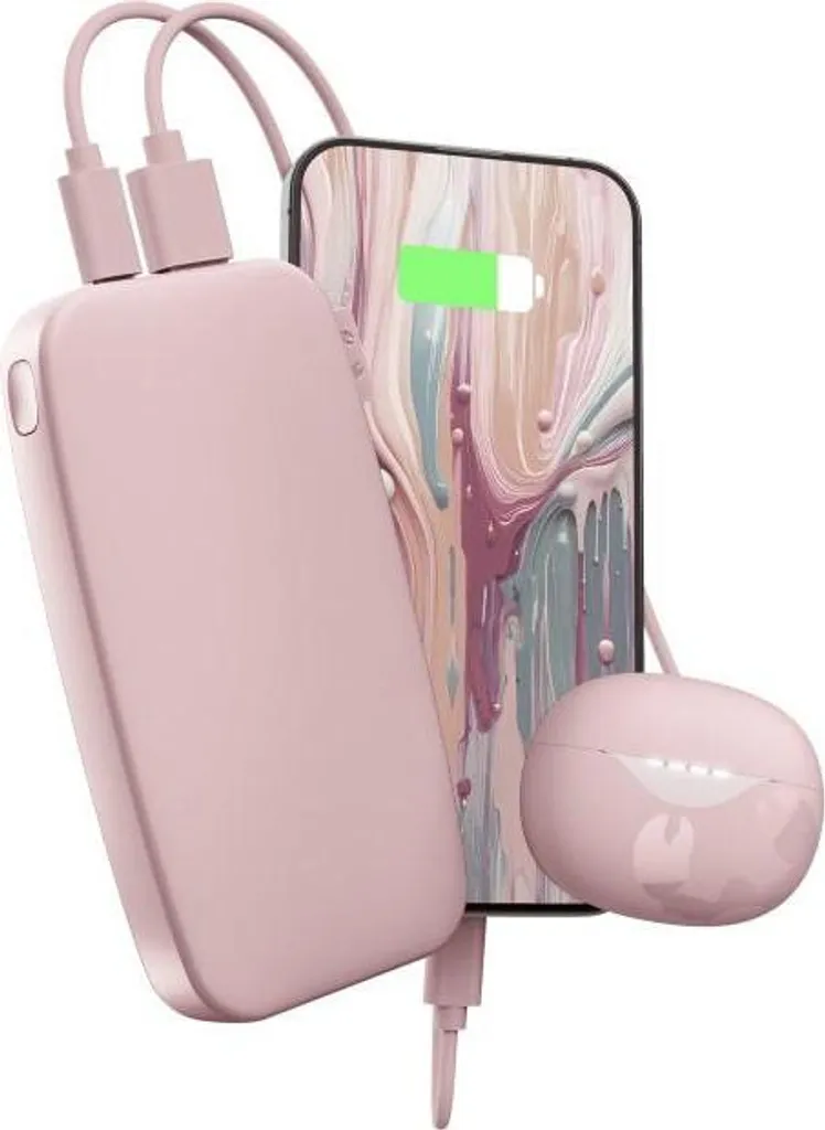 Batterie Nomade 12000mAh USB-C pour iPhone et Android Rose 20W PD