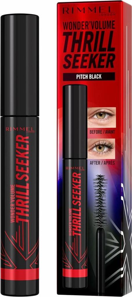 Máscara de Pestañas Rimmel London Volume Thrill Seeker No 004 Pitch Black 8 ml
