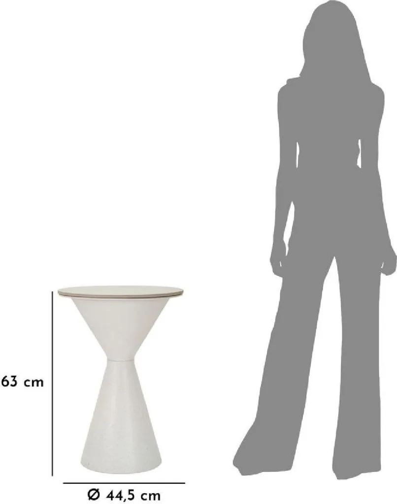 Table d'Appoint Ronde Blanche en Métal Mauro Ferretti Double Surface