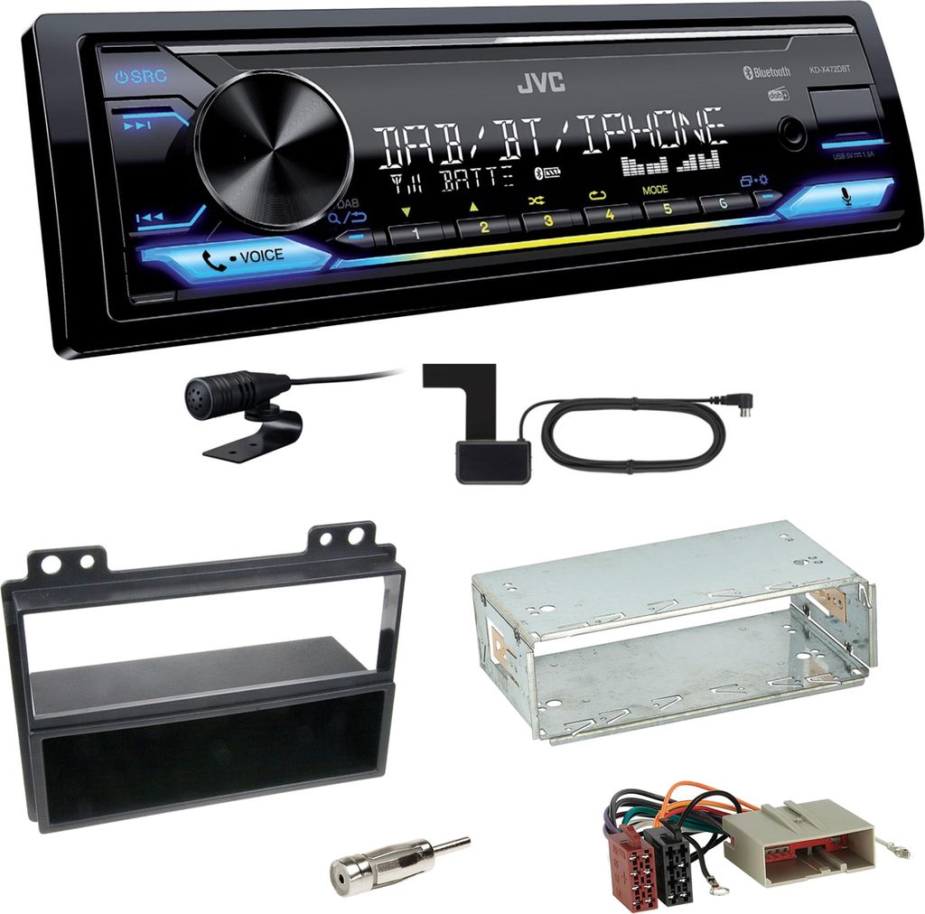 JVC KD-X472DBT Digitalradio Bluetooth USB FLAC Einbauset für Ford Fiesta Fusion