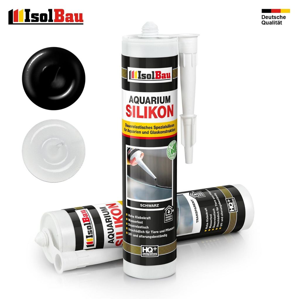 Isolbau Aquarium Silikon 12 x 300 ml Transparent Spezial-Silikon Glaskonstruktion