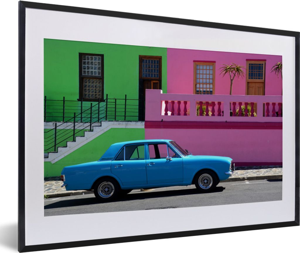 MuchoWow MuchoWow Gerahmtes Poster Oldtimer - Südafrika - Farben 60x40 cm - Poster mit zchwarzem Bilderrahmen - Schlafzimmer - Plakat in Rahme...