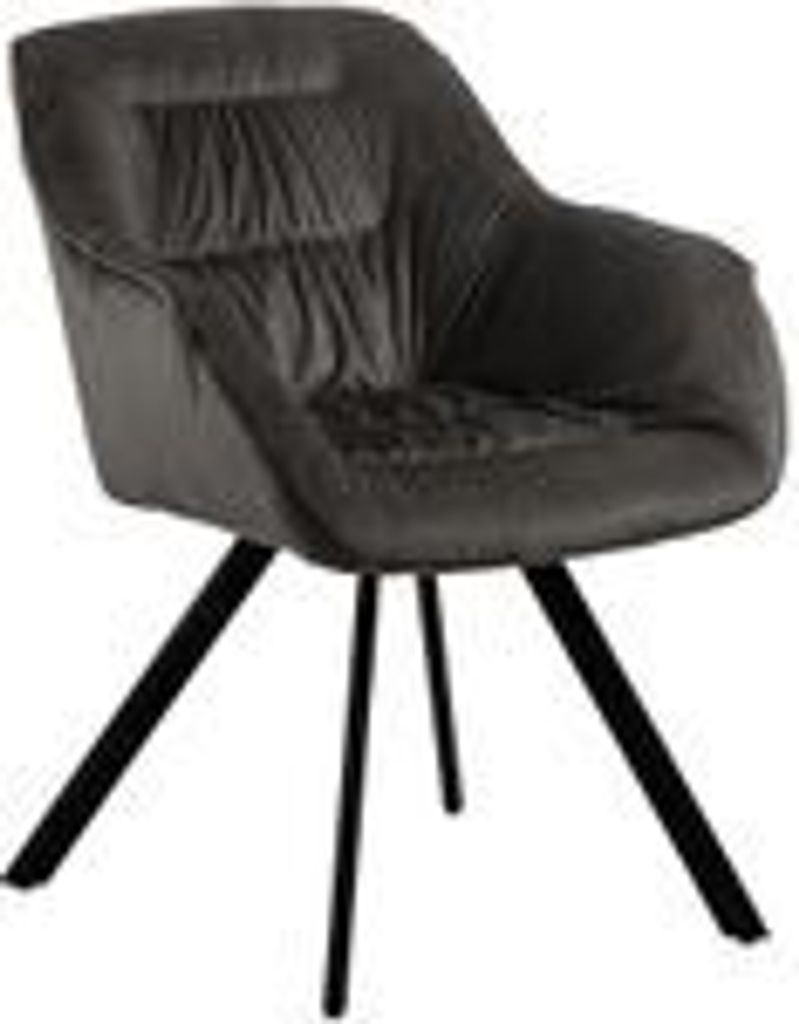 Moderne Esszimmerstühle - schicke Esstischstühle in Velvetoptik gepolsterte Stühle für Wohn- und Esszimmer , Farbe:Dunkelgrau;Menge:1 St.