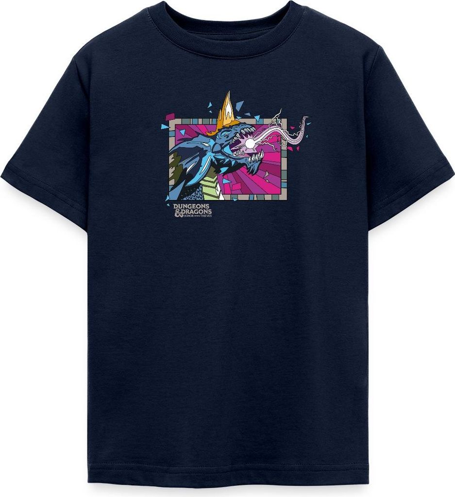 Spreadshirt Dungeons & Dragons DND Blauer Drache Teenager T-Shirt, 152/164 (12-14 Jahre), Navy