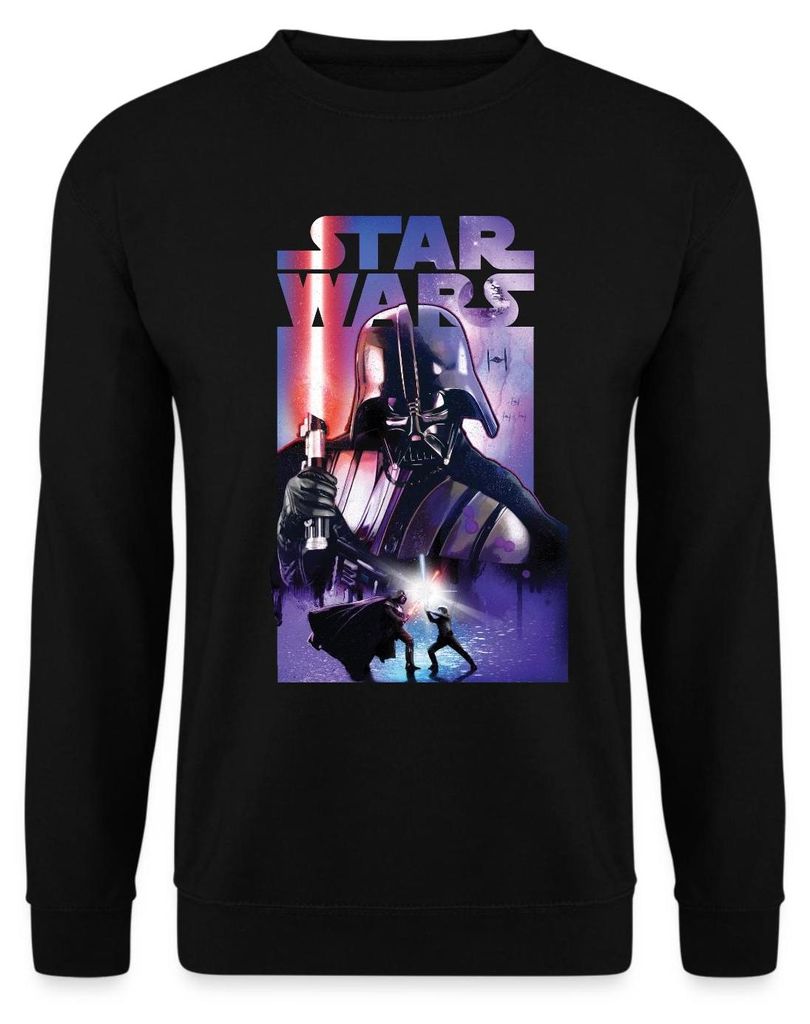 Star Wars Darth Vader Mit Rotem Lichtschwert Uni Pullover, L, Schwarz