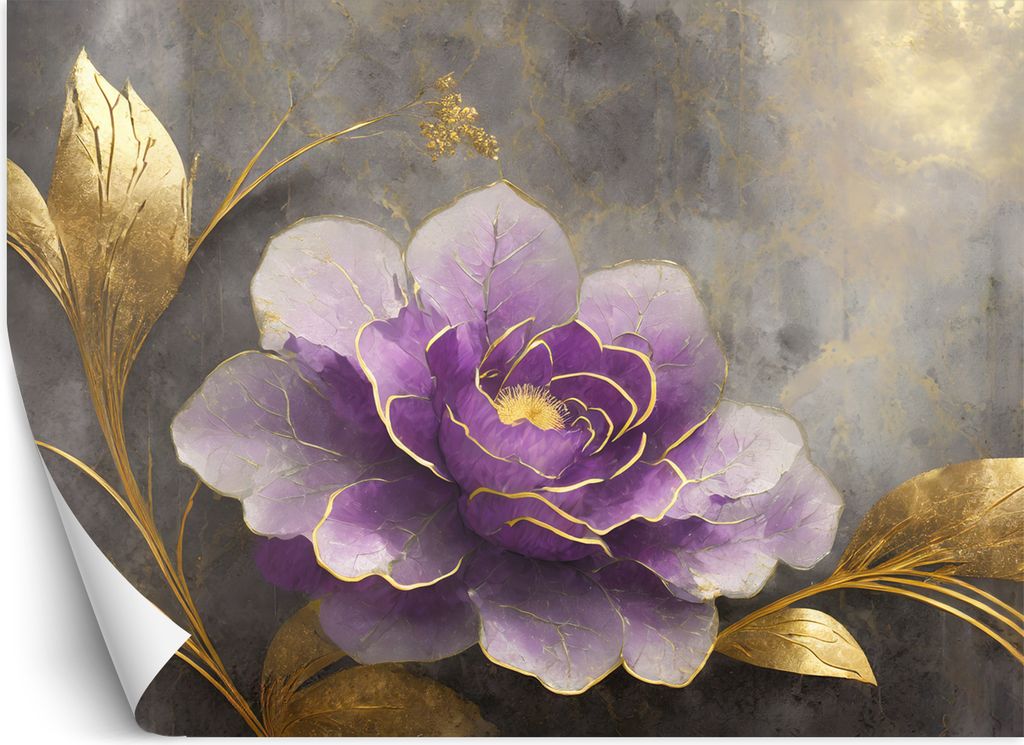 Vlies fototapete Rosenblüte Natur Botanik 300x210 cm Feeby Lila inkl. Kleber einfache Montage