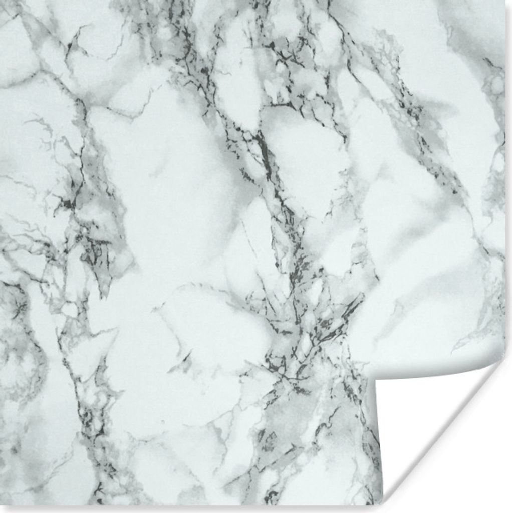 MuchoWow Poster Marmor - Adern - Schwarz 50x50 cm - Wohnzimmerdekoration