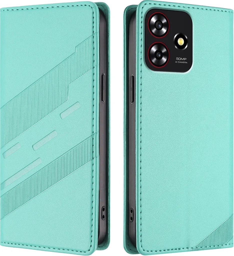 JIAFEI Cover Portafoglio Per ZTE Blade A73 5G - Custodia A Libro In TPU E PU Antiurto Con Slot Per Carte E Staffa - Colore Rosso