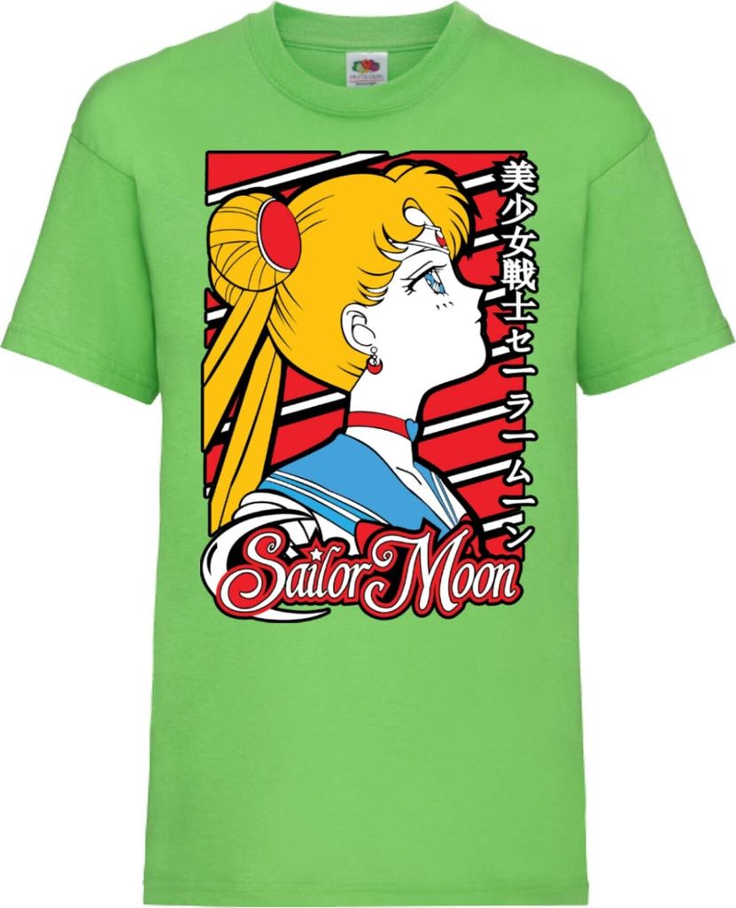 Kinder T-Shirt Sailor Anime Manga Moon 01, 12-13 Jahr - 152 / Lime