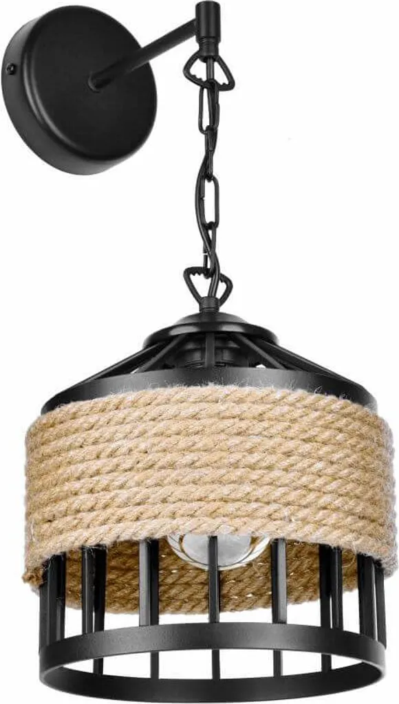 Applique Murale KOLOSEUM 1 Kinkiet Rustique Noire E27 pour Intérieur