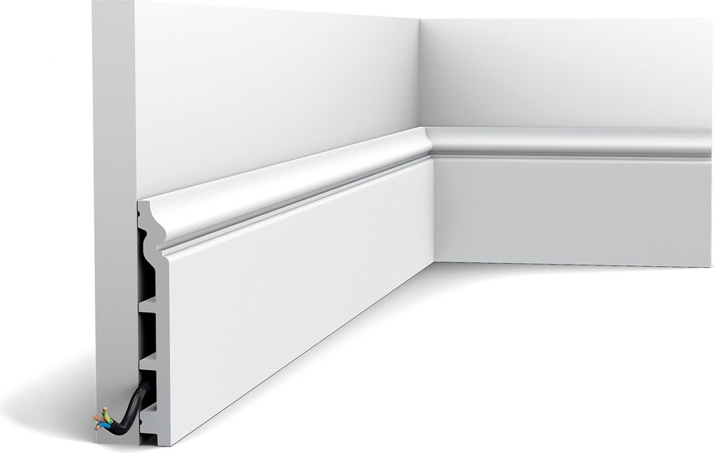 Orac Decor SX118-RAL9003 LUXXUS CONTOUR Sockelleiste bereits lackiert 2 m