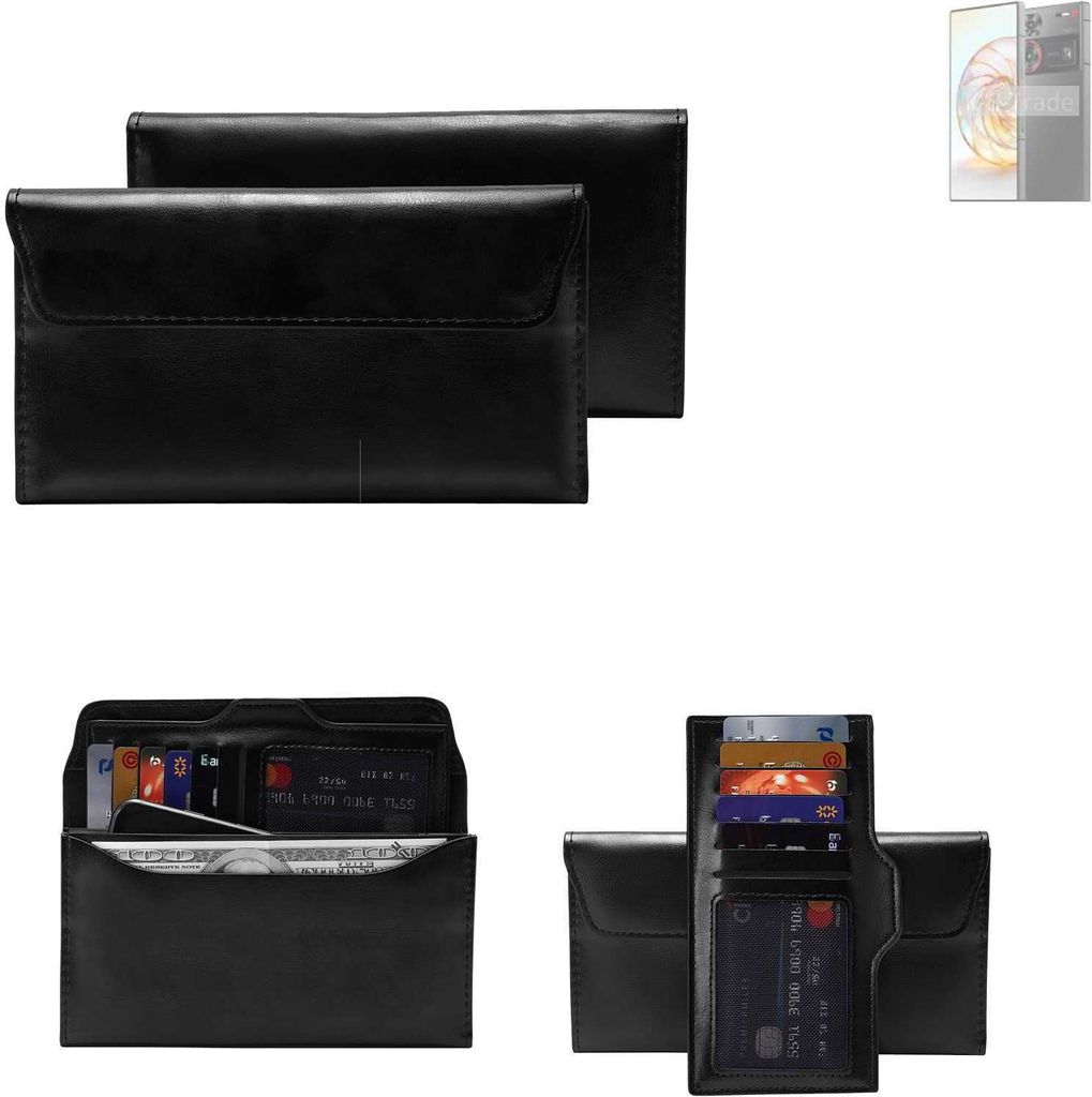 K-S-Trade Handy Hülle kompatibel mit Nubia Z60 Ultra Schutz Hülle Tasche Schutz Case Handytasche Kunstleder schwarz, 1x