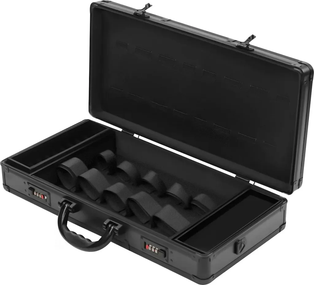 Valise de coiffeur professionnelle portable et verrouillable en métal