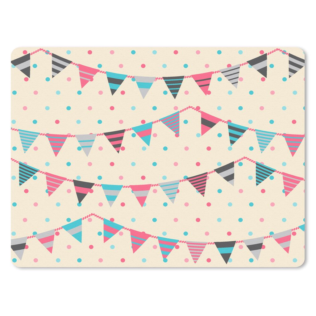 MuchoWow Mauspad Mousepad Girlanden - Muster - Pastell 23x19 cm - Mousepads - Maus Mat - Pad - Mausunterlage - Schreibtischunterlage - Mauspad