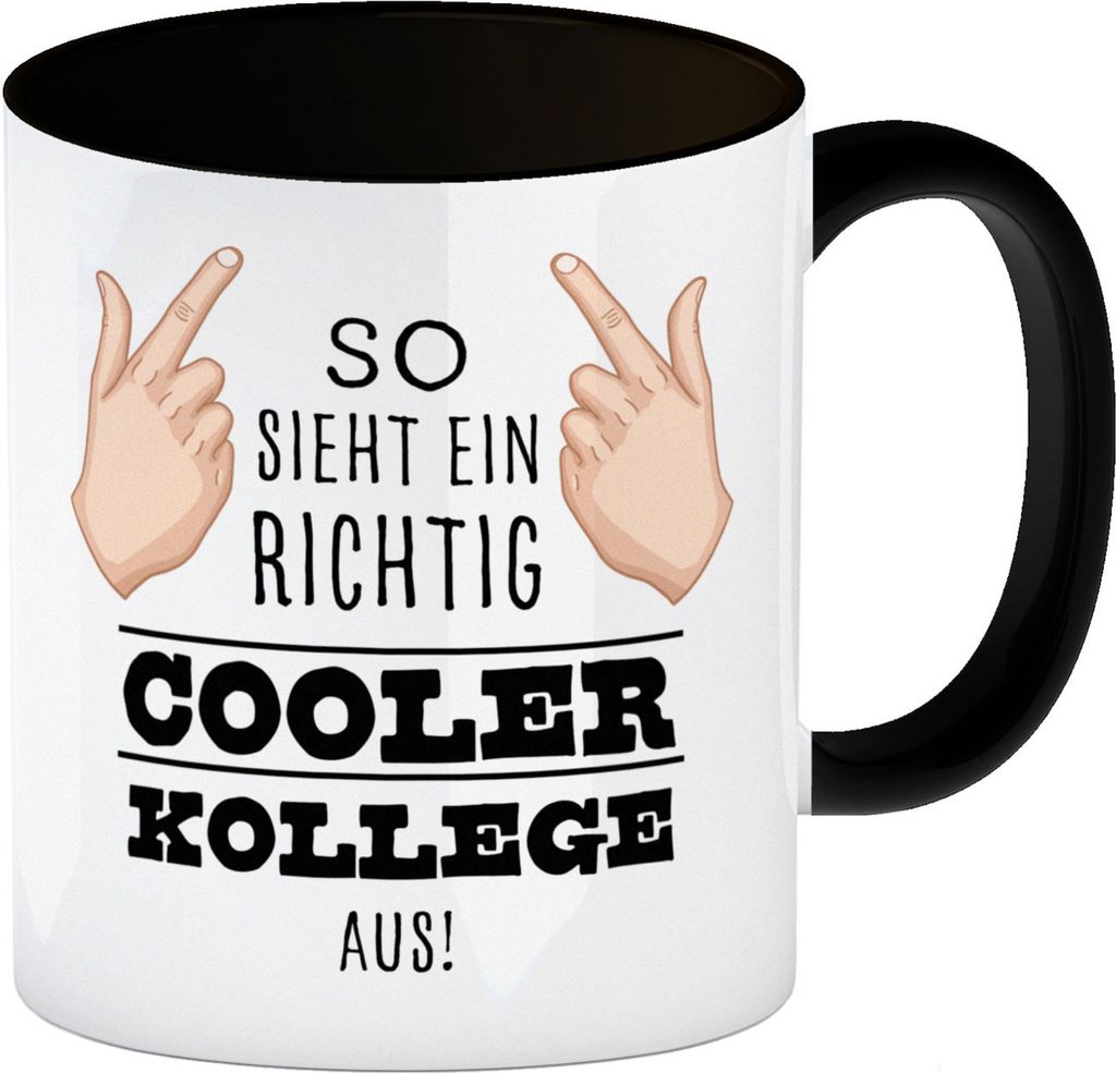 So sieht ein richtig cooler Kollege aus Kaffeebecher Schwarz für die Arbeit