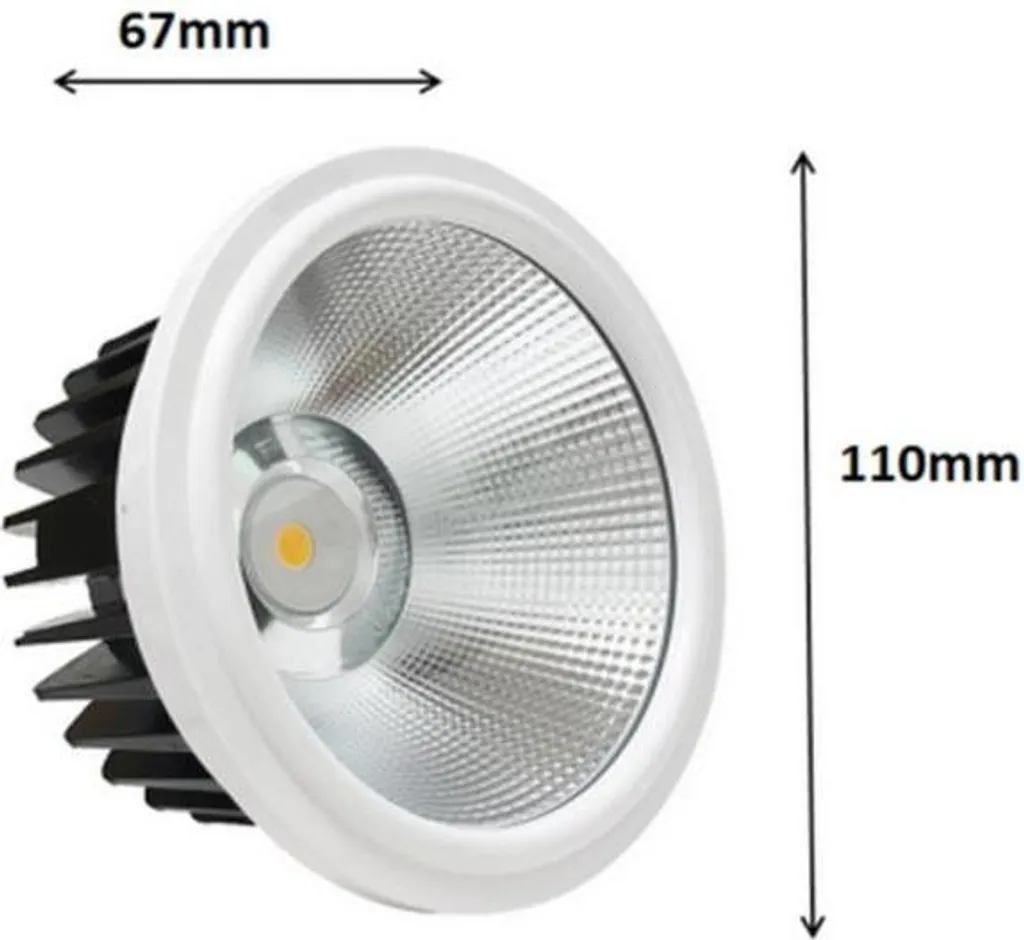 Support Double AR111 Encastrable Orientable Blanc avec Ampoules LED 20W - 3