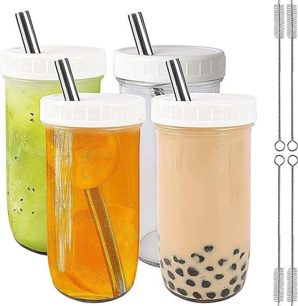 Bols en verre pour meal prep et smoothie 730 ml avec paille pratique