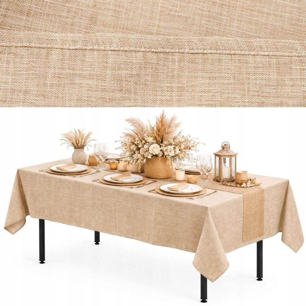Tischdecke Aus Leinen 280×170 Cm, Rechteckig, Boho-Stil, Produktbild 