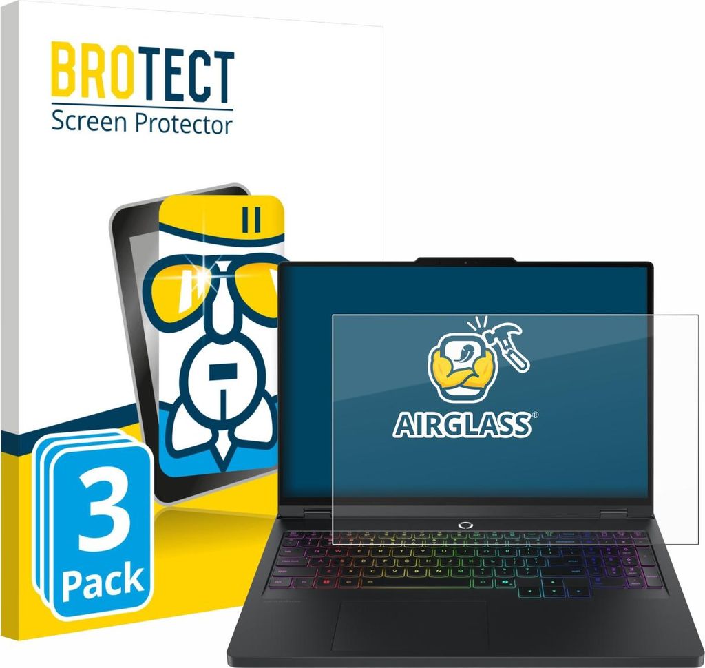 3x BROTECT Schutzglas für Lenovo Legion Pro 5 Gen 10 16" Schutzfolie Panzer Folie Glas Display Schutz klar