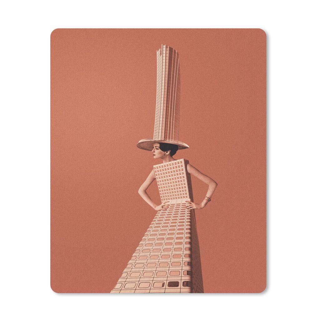 MuchoWow Mauspad Mousepad Frau - Stadt - Jahrgang 30x40 cm - Mousepads - Maus Mat - Pad - Mausunterlage - Mausmatten