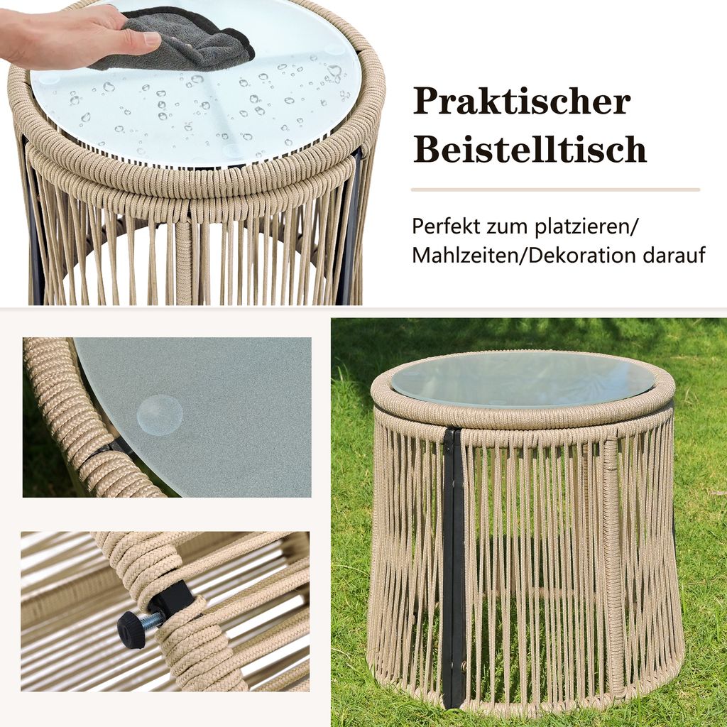 Flieks Gartenlounge Set 3-tlg, Balkonmöbel Set 3 Sitzer, Produktbild 8