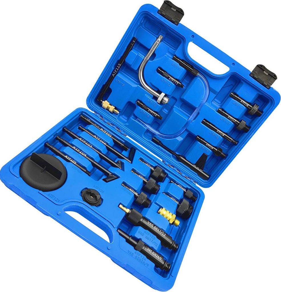 25-teiliger Öl-Nachfüll-Adapter, ATF-Adapter, Füllgetriebeflüssigkeit, Nachfüll-Anschluss-Werkzeug-Set, Ersatz für Ford, VW, Audi, Honda-Benz