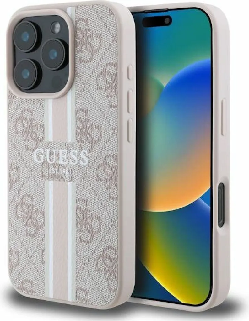 Cover Rosa Guess iPhone 16 Pro MagSafe - 4G Stripes Bellissima!