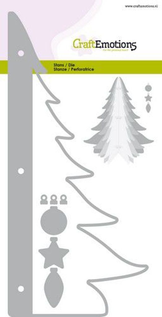 CraftEmotions Stanz- und Prägeschablone 2tlg - 3D Weihnachtsbaum