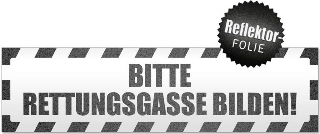 Bitte Rettungsgasse gestreift Magnetschild Schild magnetisch