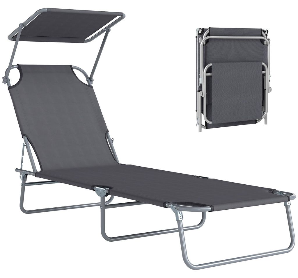 Outsunny Sonnenliege Gartenliege Relaxliege Dreibeinliege Produktbild 