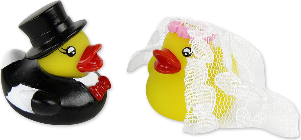 Bade Ente Hochzeitspaar 6x6cm in Geschenkpackung Produktbild 