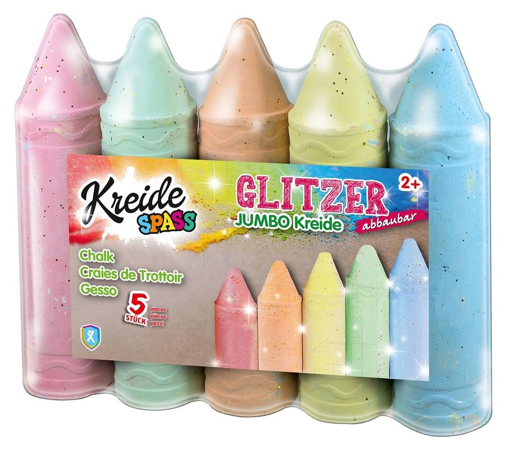 Craie de rue L'Glitter Jumbo Lavable 5 pcs. Image du produit 