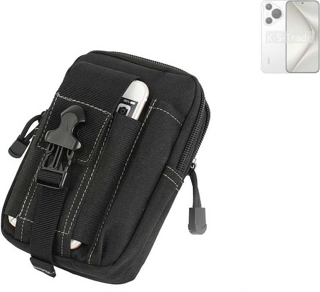 K-S-Trade Gürtel Tasche kompatibel mit Huawei Pura 70 Gürteltasche Holster Schutz Hülle Handy Hülle Smartphone outdoor Handy-Hülle schwarz