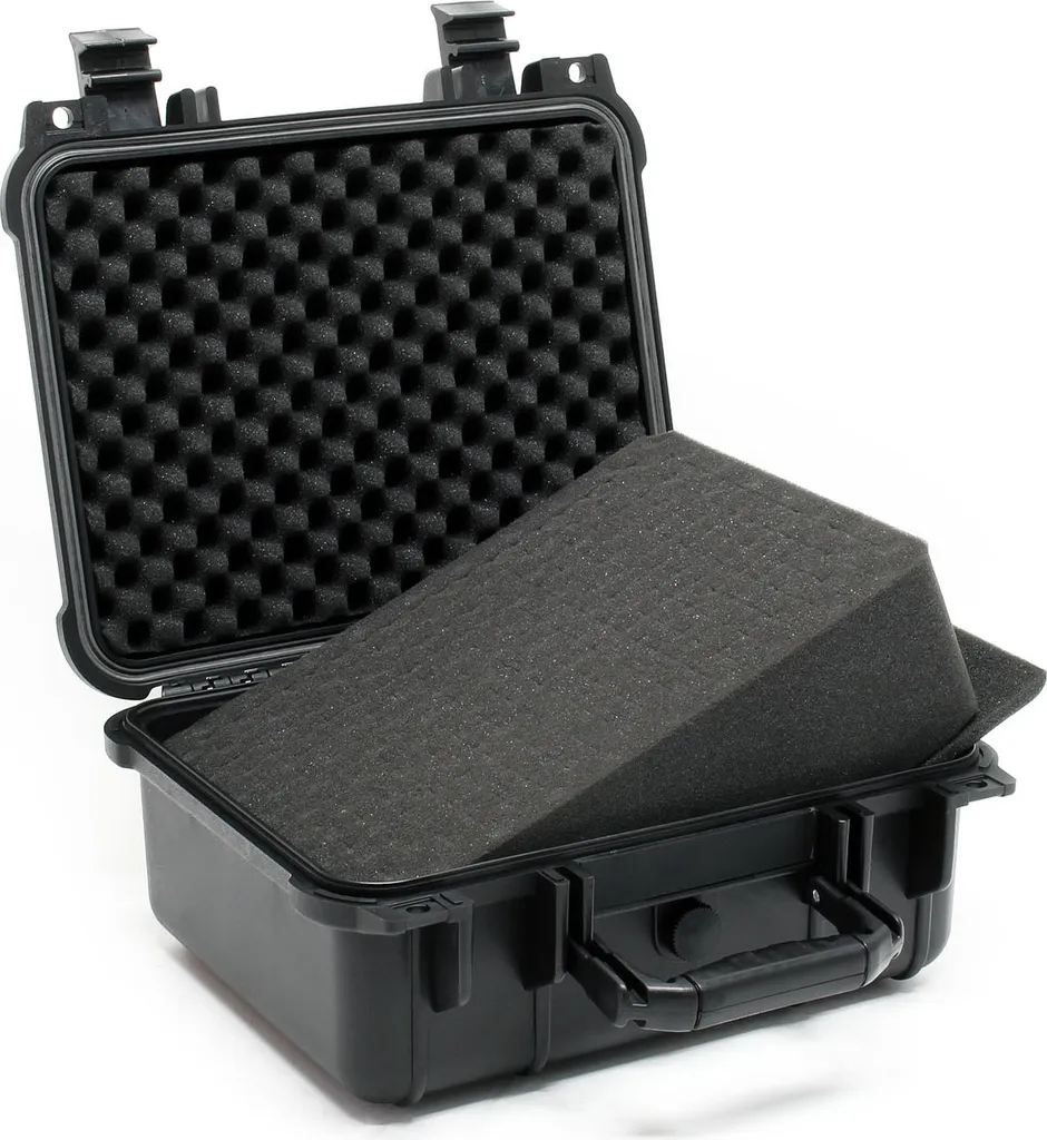 Custodia universale Wiltec 35x29,5x15 cm nera, custodia protettiva impermeabile con valvola di equalizzazione della pressione e tappetini in schiuma regolabili
