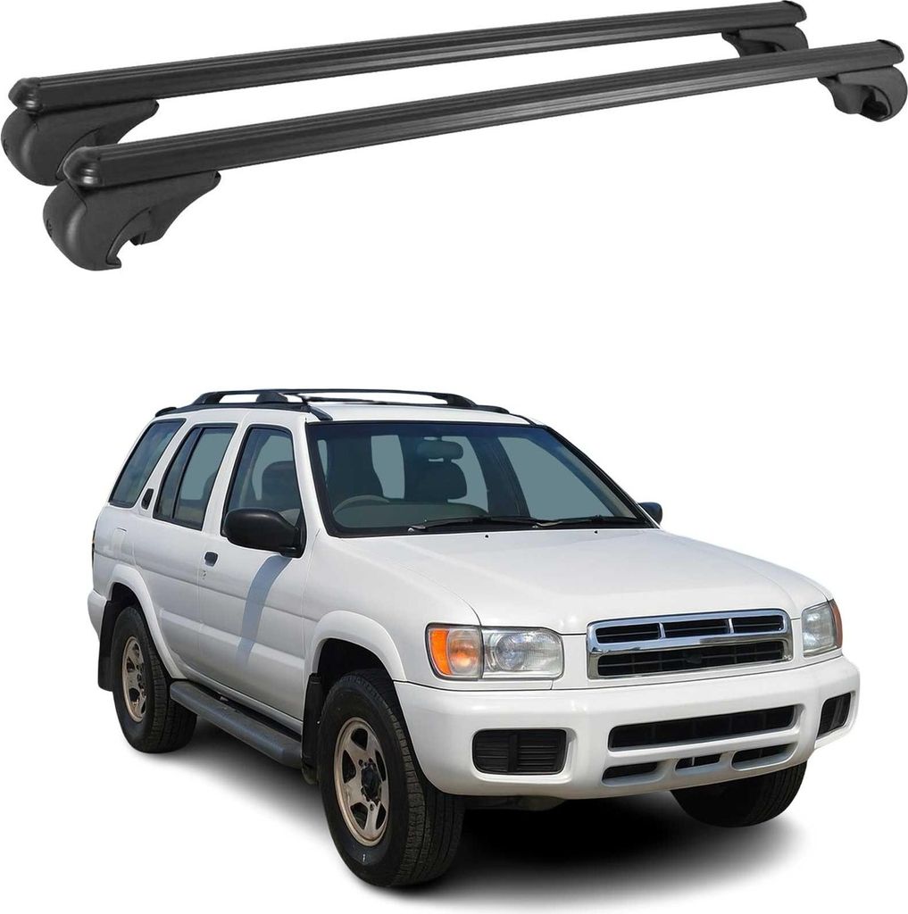 Dachträger für Nissan Pathfinder R50 1997-2005 Gepäckträger Aluminium Schwarz 2x
