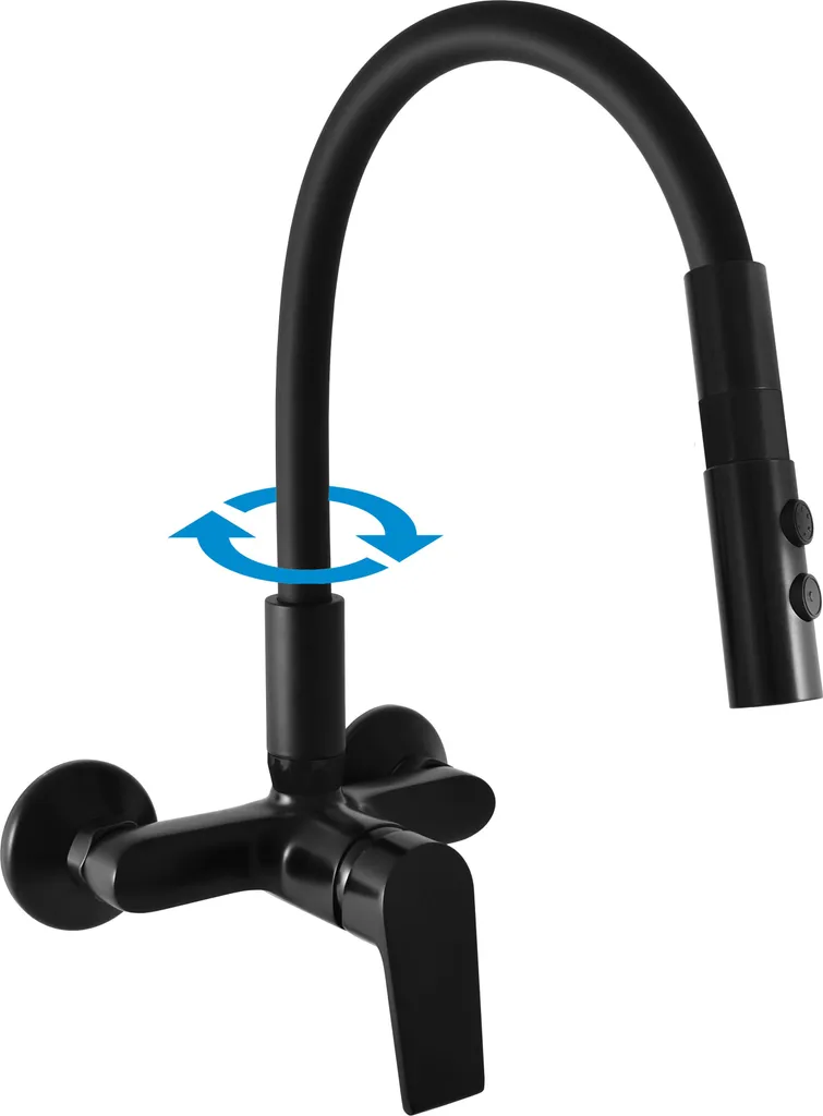 Rubinetto Lavabo a Muro COLORADO RAV Slezák Nero/Cromo - 150 mm - 11
