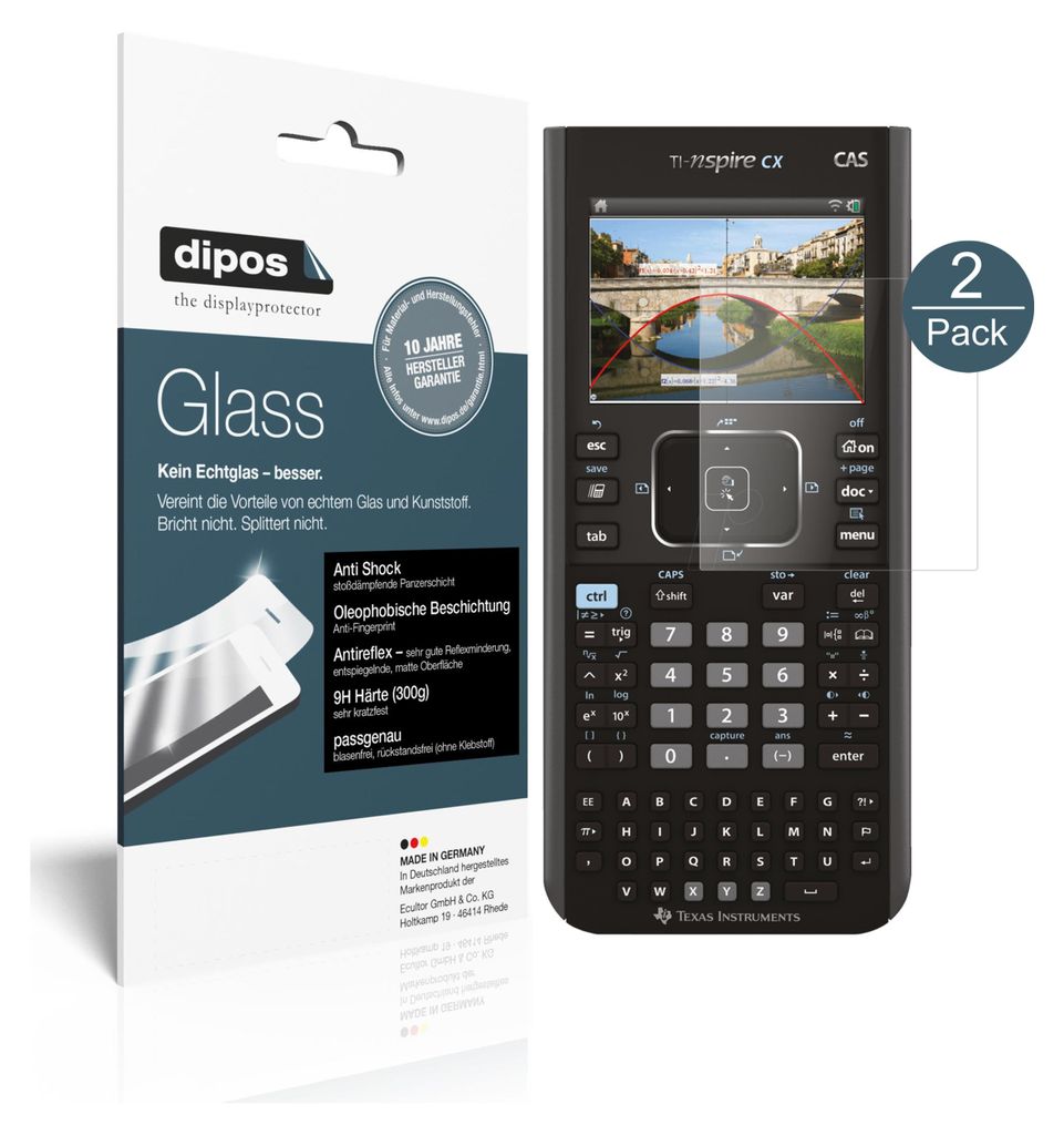 2x Schutzfolie für Texas Instruments TI Nspire CX Taschenrechner matt 9H