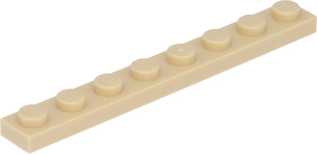 Plaques de Construction Lego 1x8 Beige - Pack de 100 Briques Plates 3460
