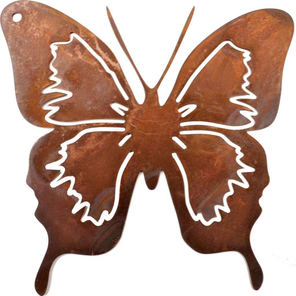 Rostikal Schmetterling Deko 12 x 12 cm Rost Deko Frühling Hängedeko Fenster Edelrost Gartendeko