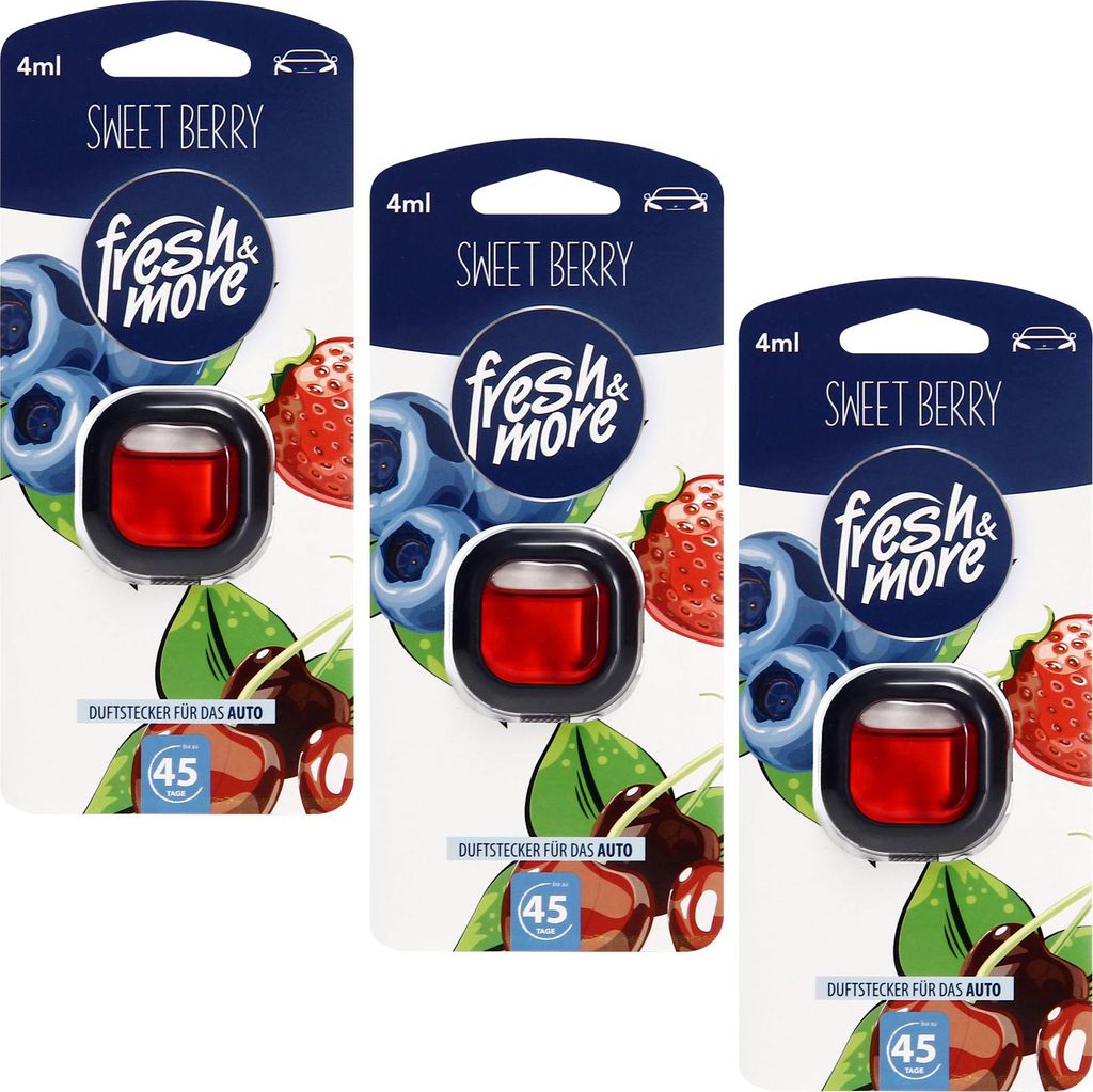 Fresh & More Auto-Lufterfrischer Clips Sweet Berry - 3er Pack Je 4ml
