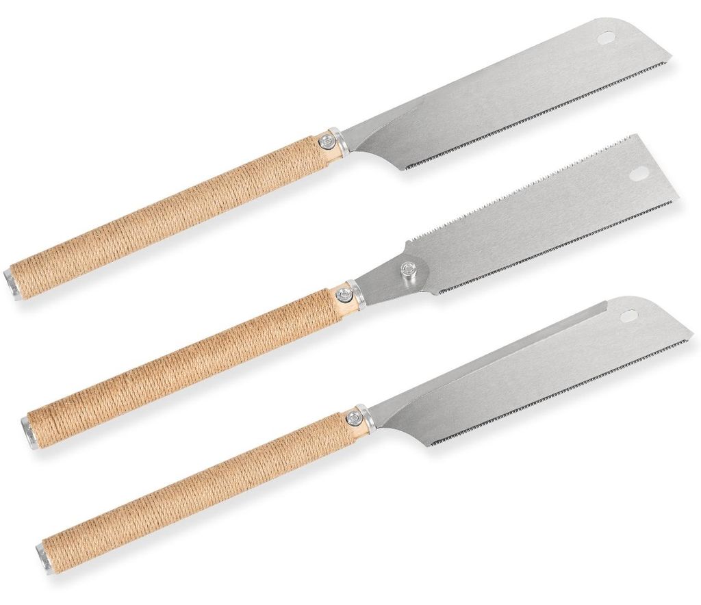 WALTER Japansägen-Set: DOZUKI, RYOBA, KATABA - 3-teilig, langlebige Sägeblätter, Holzgriffe, biegsame Blätter mit grober und feiner Zahnung fü...
