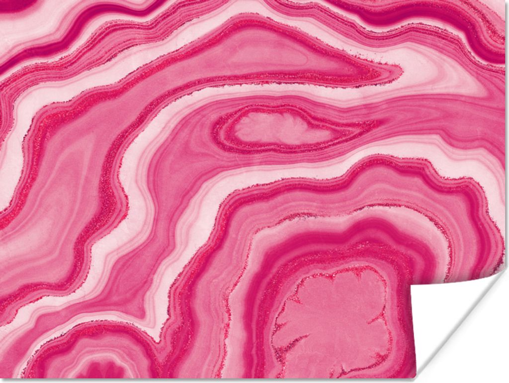MuchoWow Poster Rosa - Geode - Achatstein - Edelsteine 80x60 cm - Kunst für zu Hause