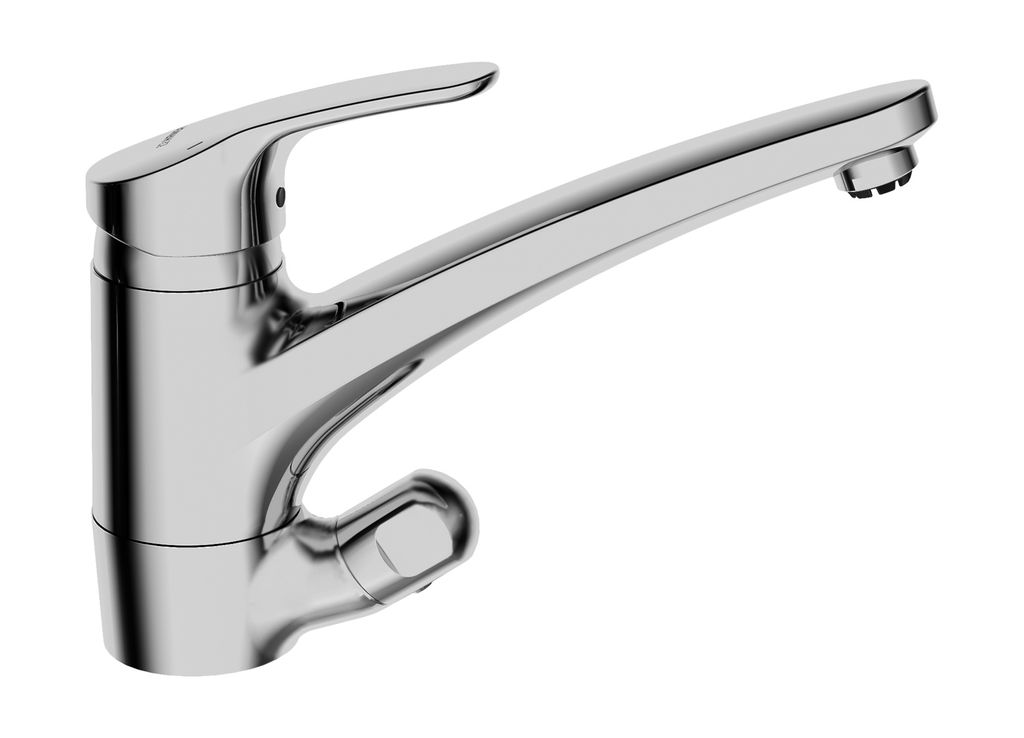 Hansa Spültisch-Einhand-Einlochbatterie HANSAMIX DN 15, mit Geräte-Absperrventil, für offene Heißwasserbereiter verchromt